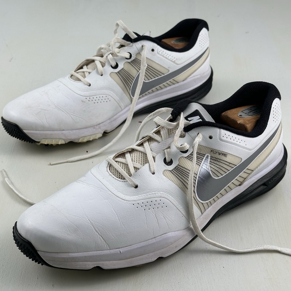 Nike Lunar Command Golf Shoes Men 12 White Obsidian Flywire Lunarlon 704427-102